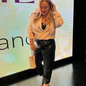 Vegan Leather Ankle Straight Pant